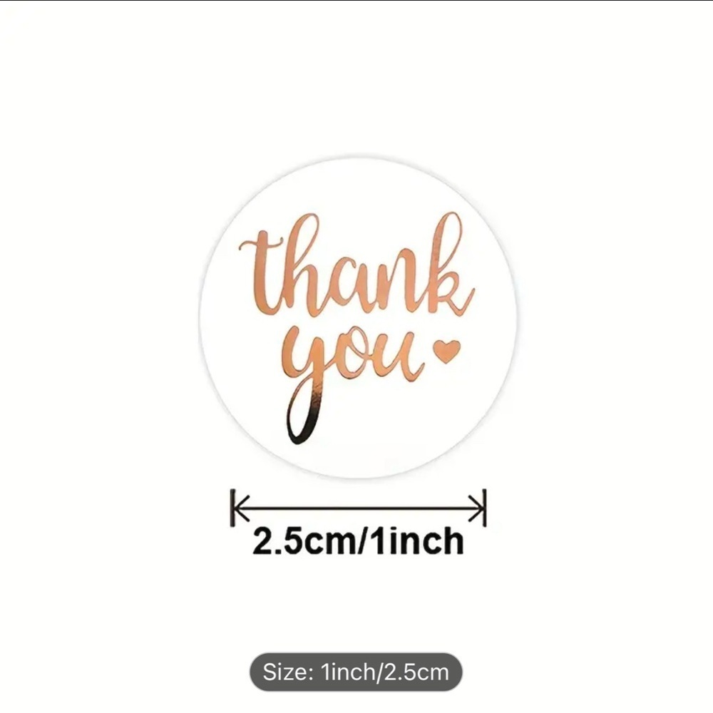 PRICE IS FIRM - Roll of 500 Gold Thank You Stickers